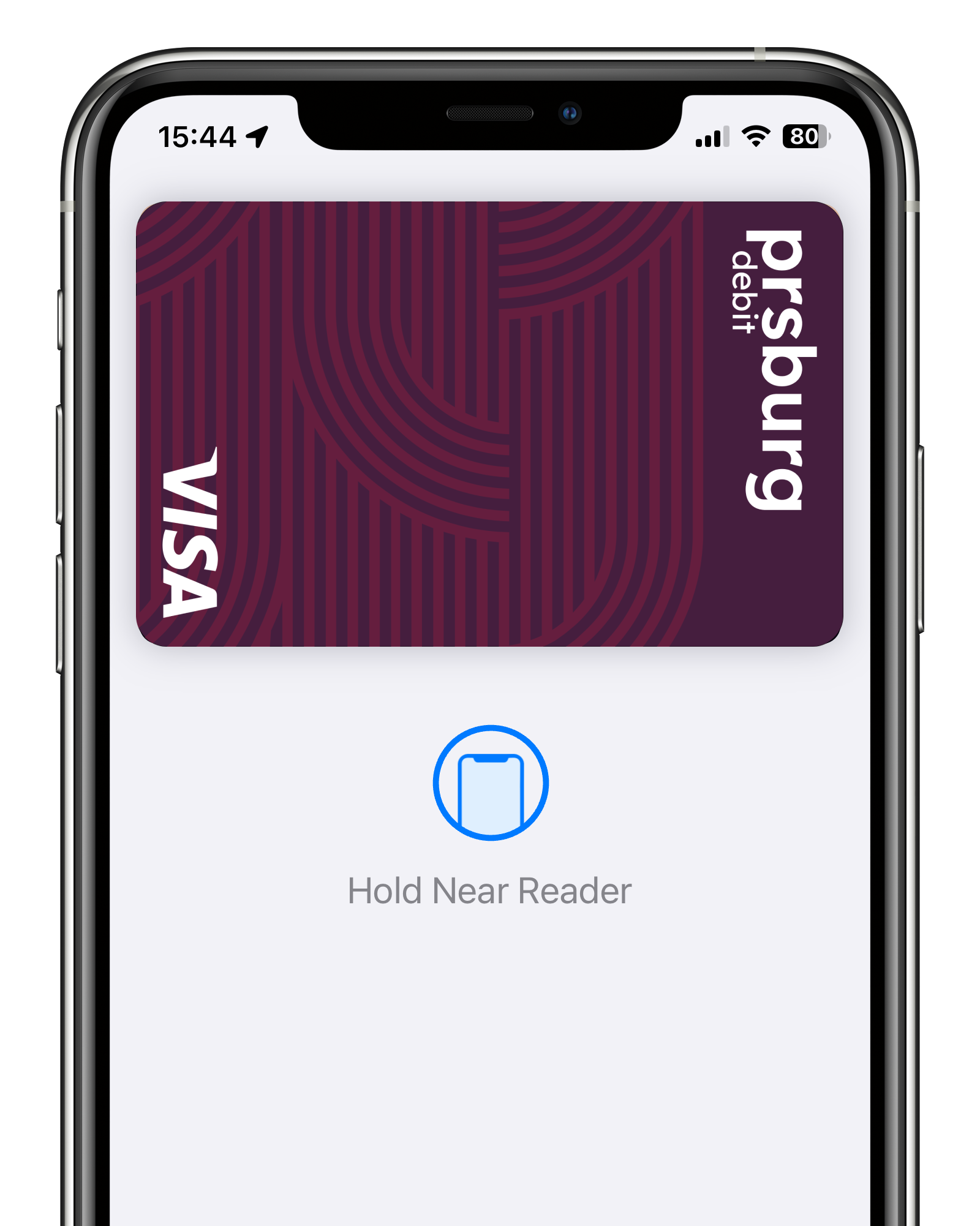 prsburg debit card in apple wallet